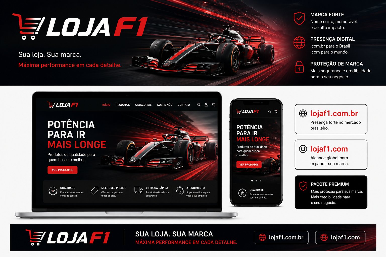 Lojaf1.com + .com.br