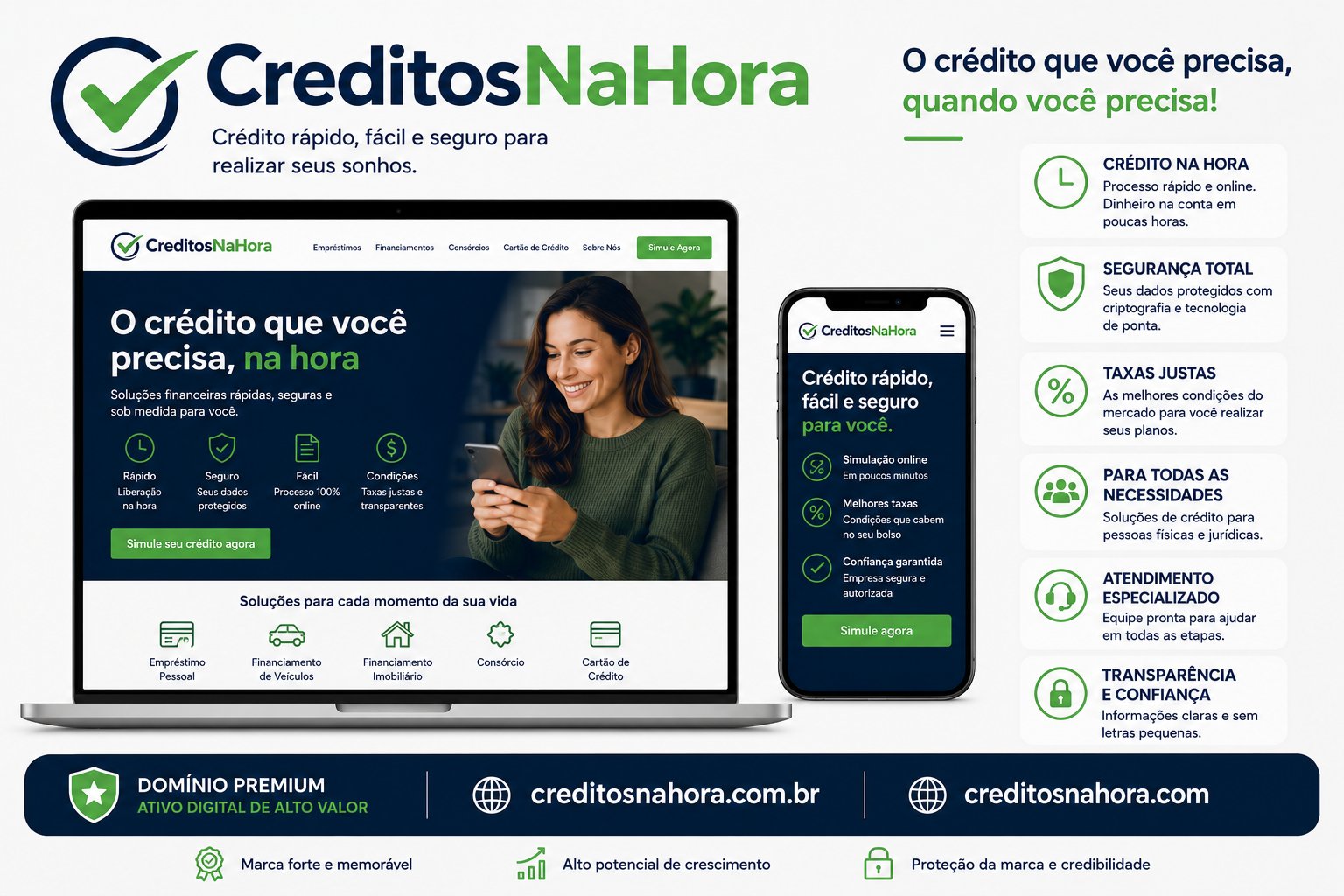 Creditosnahora.com + .com.br